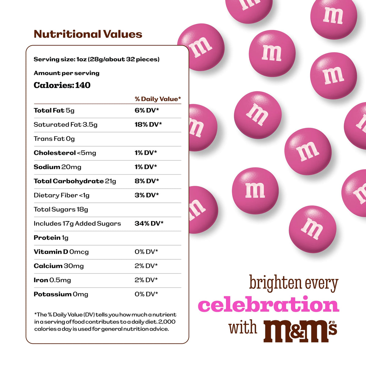 M&M’S World dark pink milk chocolate candies for colorful party favors and candy buffets