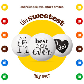 DIY jars filled with M&M'S World wedding candy for guests