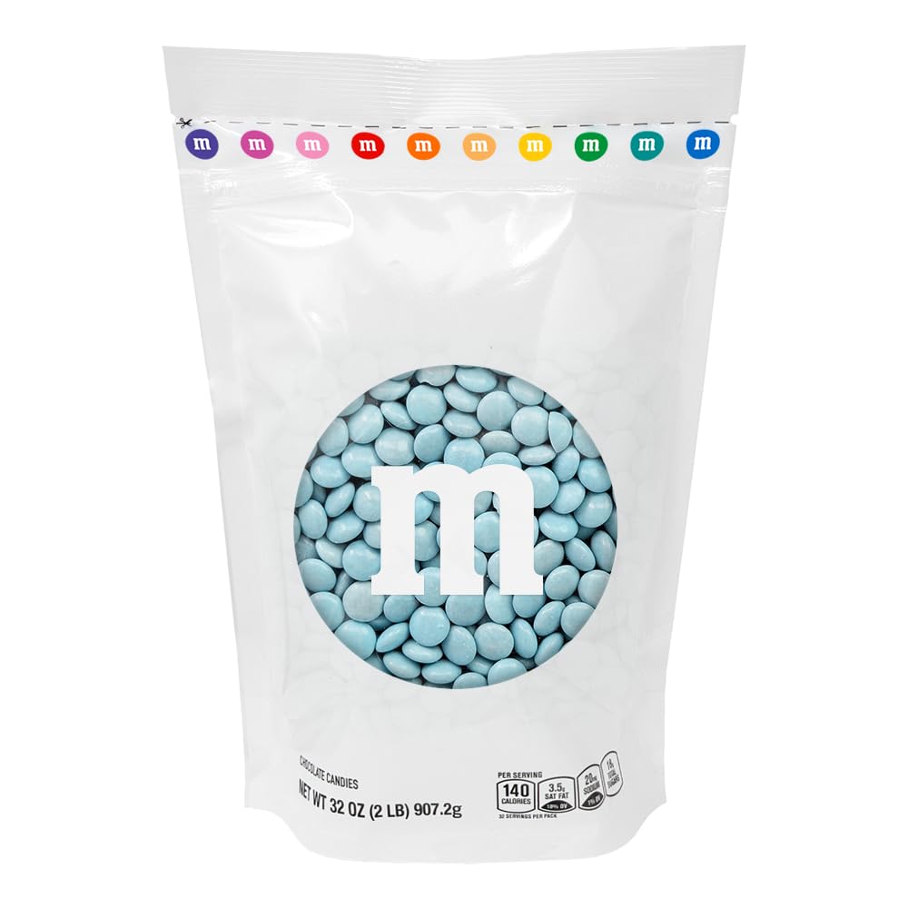 M&M'S WORLD light blue milk chocolate candy in 2 lb bulk