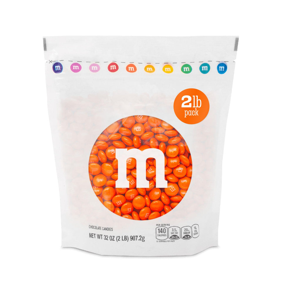 M&M'S World orange milk chocolate candy bulk pack for easy party favors.