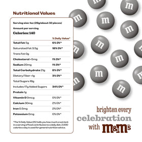 M&M'S WORLD party favor bags filled with silver chocolates for festive gifting