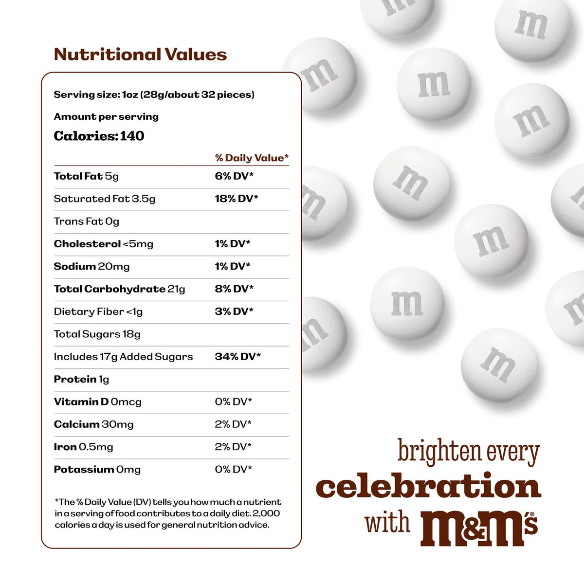 M&M'S WORLD party-favors display shows colorful candy bowls for celebrations and gifting.
