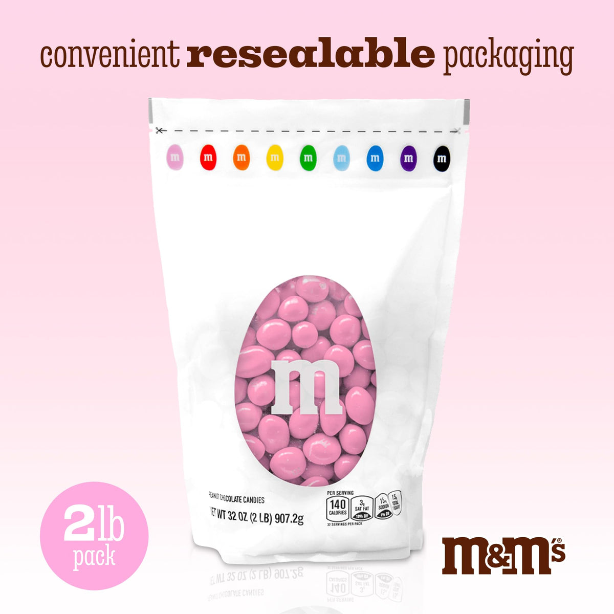 M&M'S WORLD peanut pink chocolate candy edible decor for cupcakes