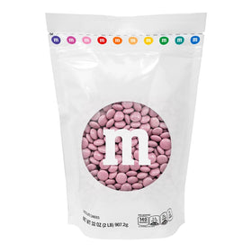 M&M'S WORLD pink milk chocolate candy 2lb bulk pack for party favors and decor.