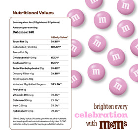 M&M'S WORLD pink candy bowls showcase a vibrant treat for baby showers.