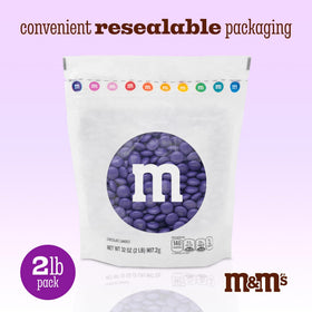 Purple M&M'S World candy buffet centerpiece inspiration