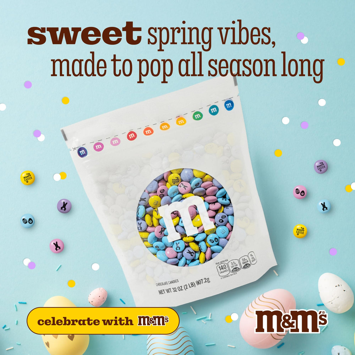 M&M'S WORLD Easter-themed prints add festive flair to cakes and cookies.