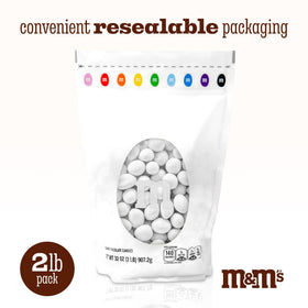 M&M’S WORLD White Peanut Chocolate Candy party bowls for easy snacking.