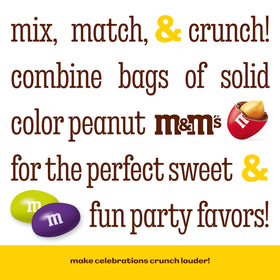 M&M’S WORLD White Peanut Chocolate Candy resealable pack keeps freshness.