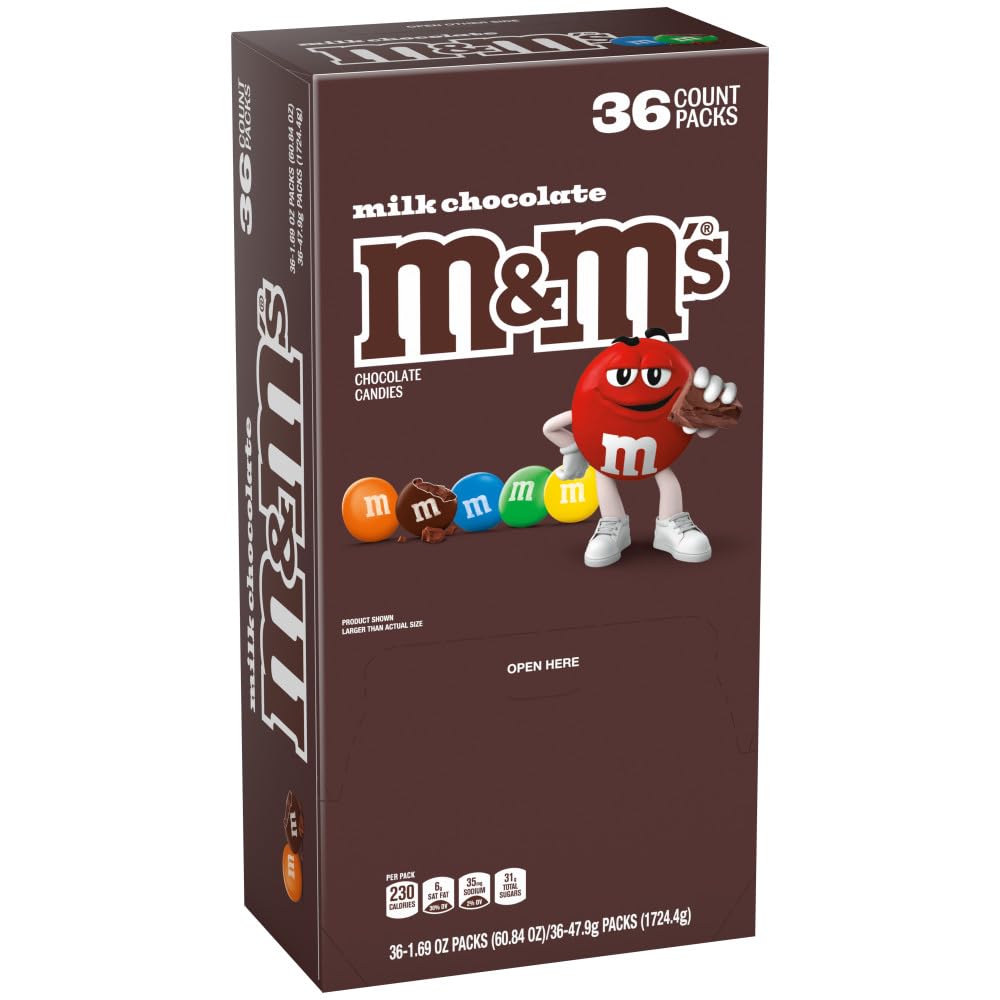 M&M'S Milk Chocolate bulk 36-pack, front view, ideal for sharing.