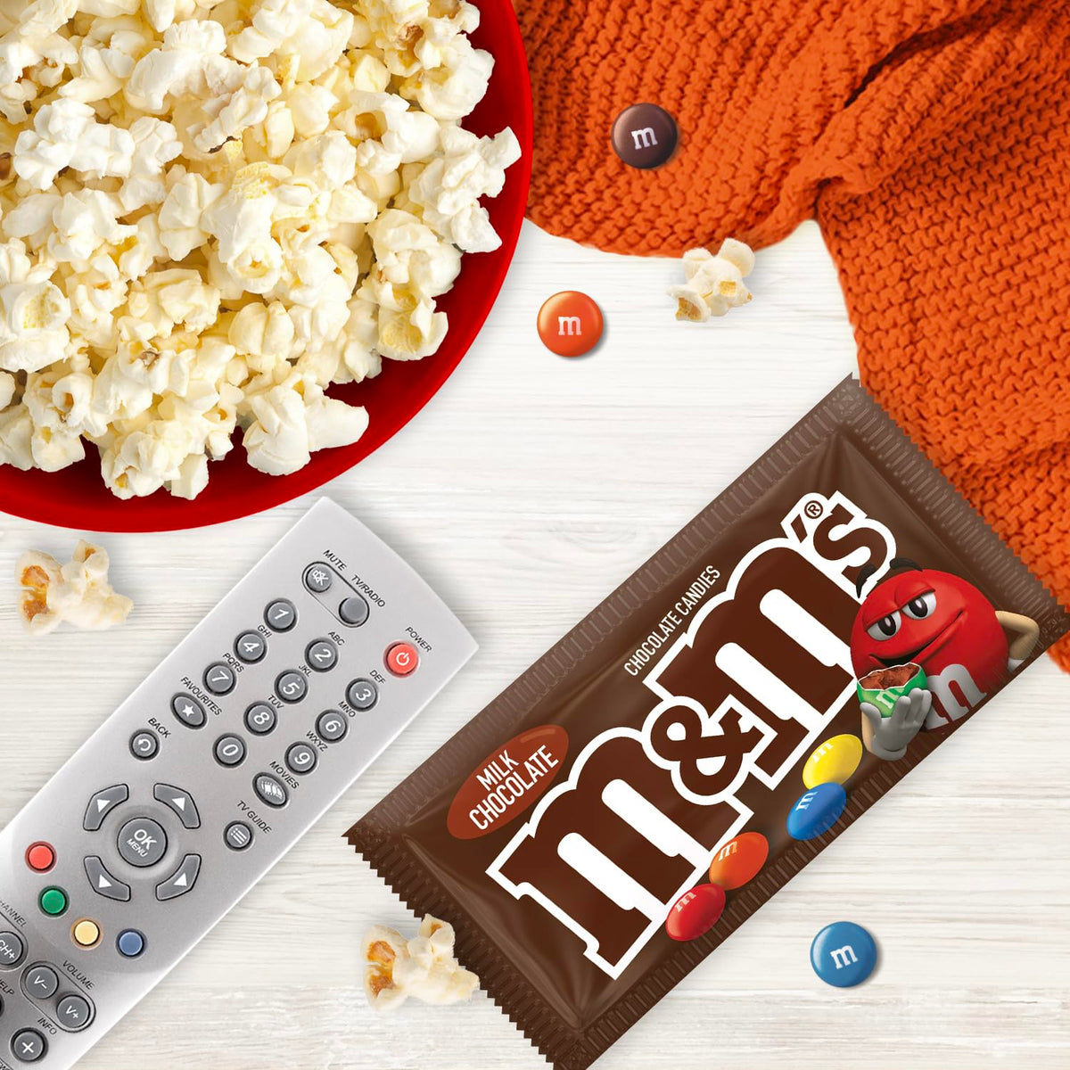 M&M'S Christmas gifting bowl with colorful chocolates.