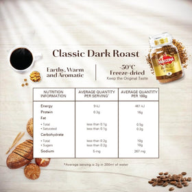 Moccona coffee granules close-up reveal freeze-dried texture