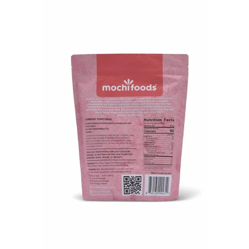 Mochi Foods Hawaii original mochi pancake mix batter pour showcases chewy texture