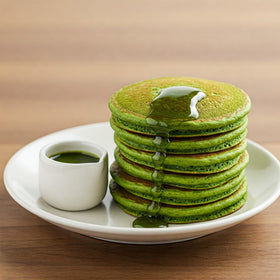 Ingredients of Mochi Foods Matcha Mochi Pancake Mix, including rice flour and matcha powder.