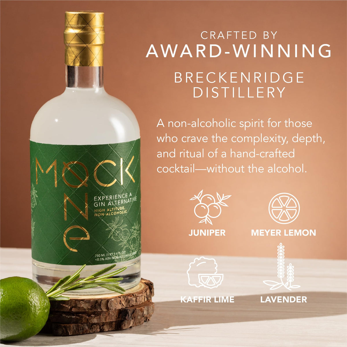 MOCK ONE glass mocktail highlights aromatic complexity and balance.