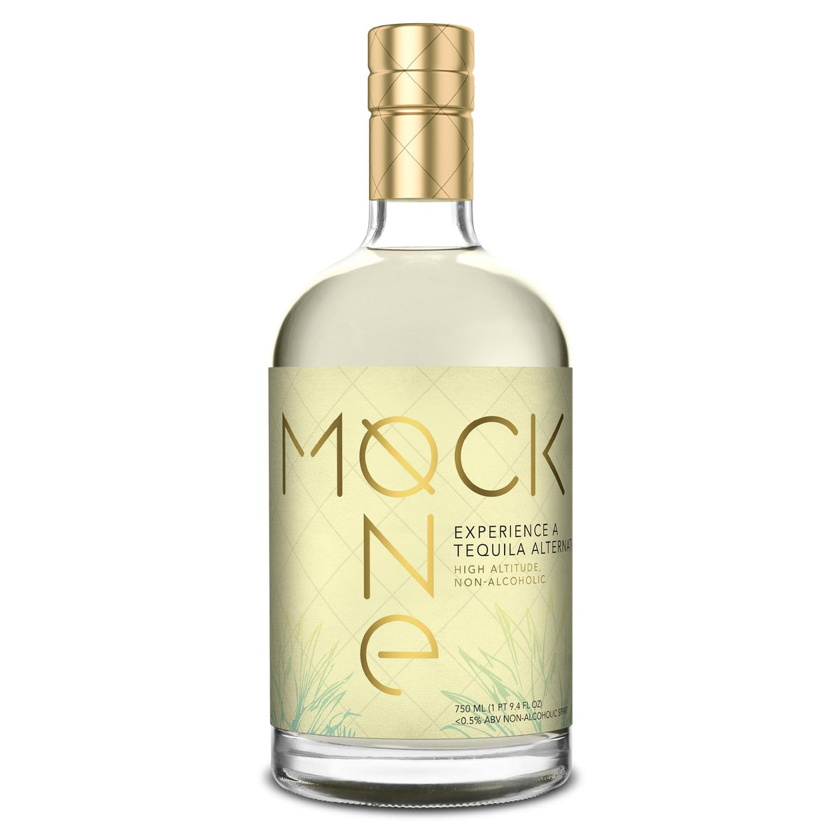 Mock One Tequila bottle ready for zero-proof cocktails.