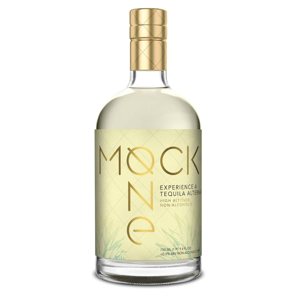 Mock One Tequila bottle ready for zero-proof cocktails.