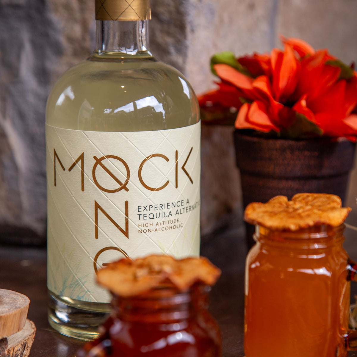 Mock One Tequila glass with lime for bright mocktails.