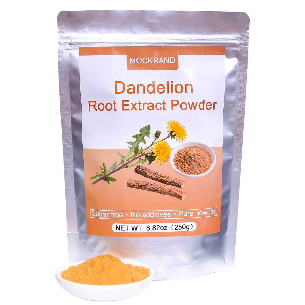 MOCKRAND Dandelion Root Tea Powder packaging shows premium quality.