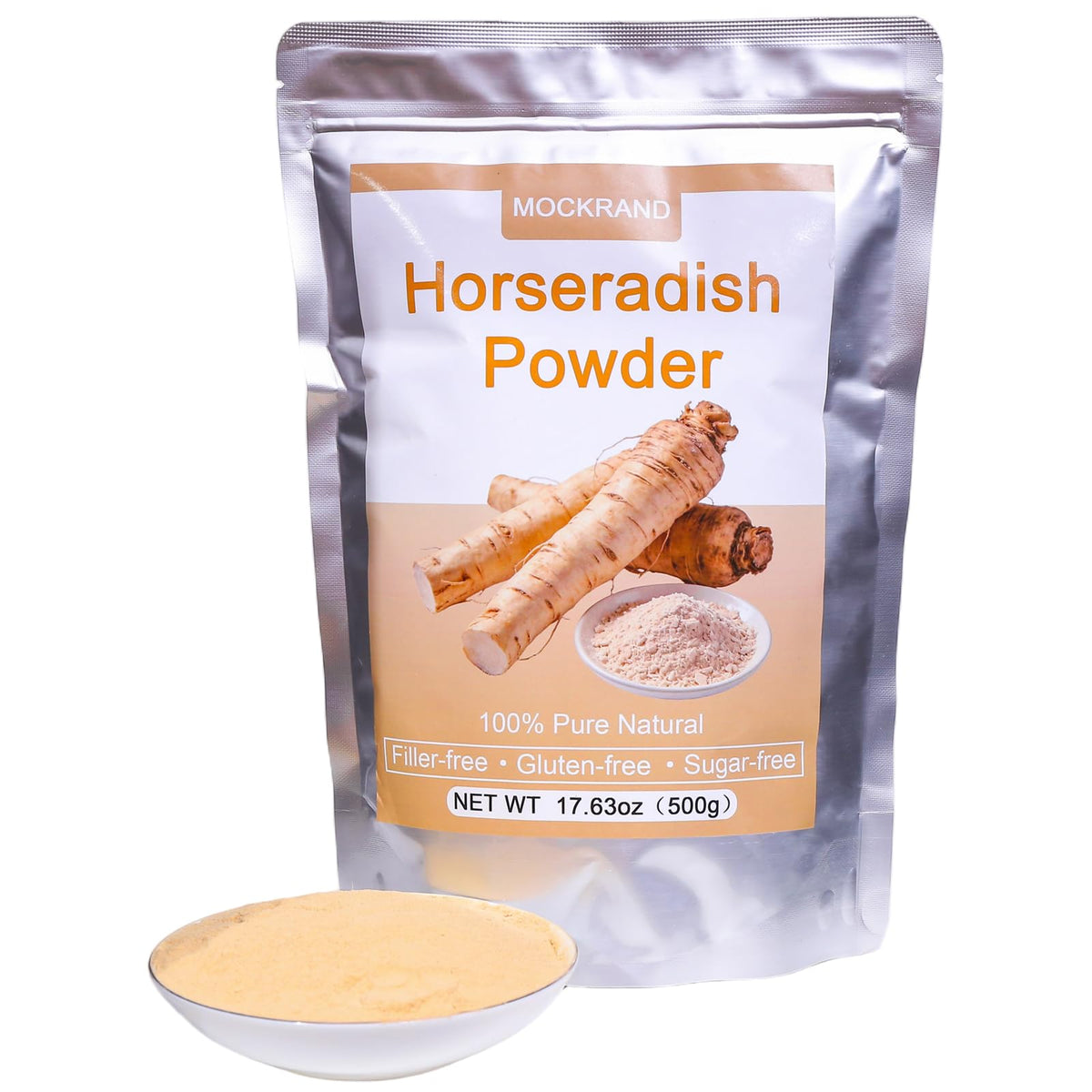 MOCKRAND Horseradish Powder closeup for bold sauces.