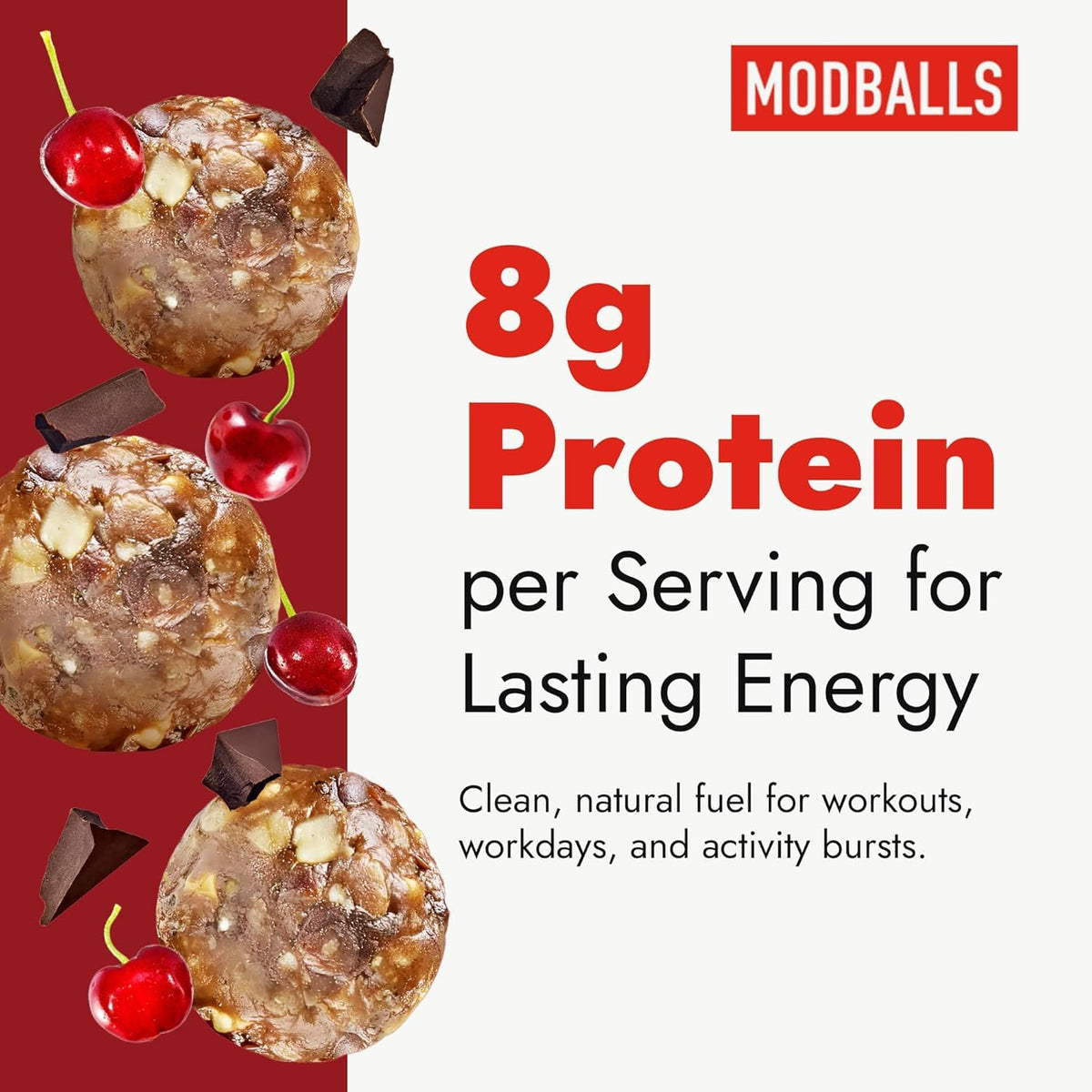 ModBalls individually wrapped snack, perfect for gym bag and travel.