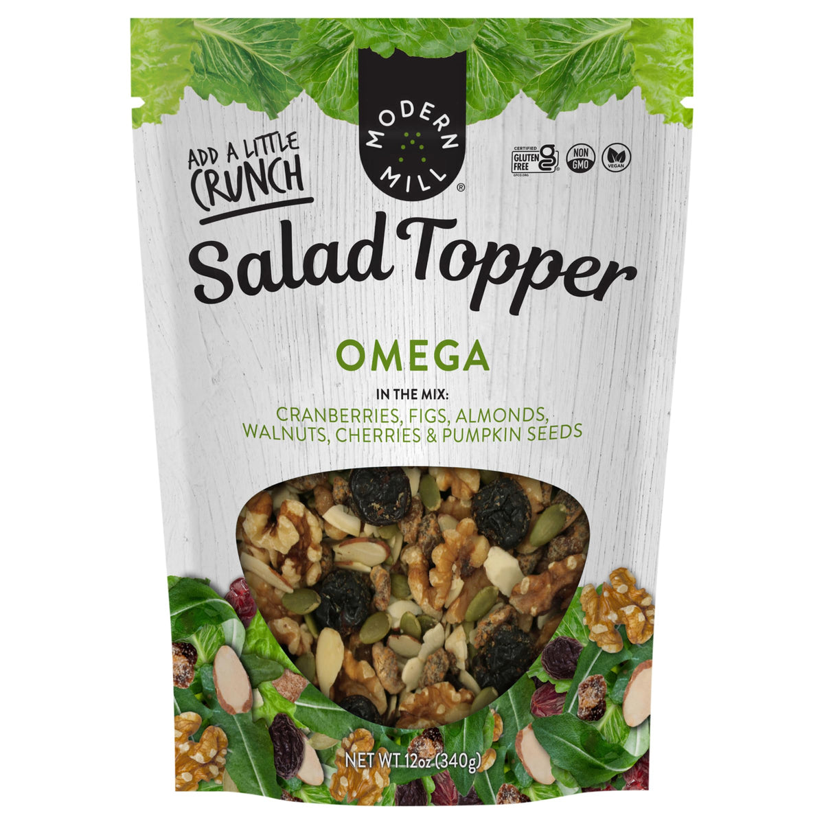 Modern Mill Omega Mixed Salad Topper with cranberries boosts flavor and crunch in salads