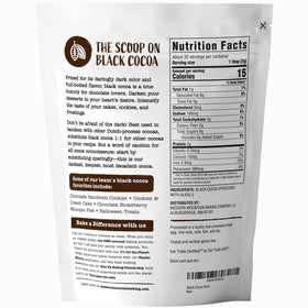 Close-up of Dutch-process label highlighting smooth flavor and low bitterness.