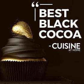 Sifting black cocoa into batter reveals dramatic darkness and even distribution.