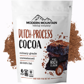 MODERN MOUNTAIN Dutch processed cocoa powder in a bowl for rich baking.