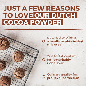 MODERN MOUNTAIN Cocoa Powder sifted over batter for uniform texture.