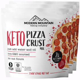 Modern Mountain Keto Pizza Crust Mix 3-pack box for easy low-carb meals.