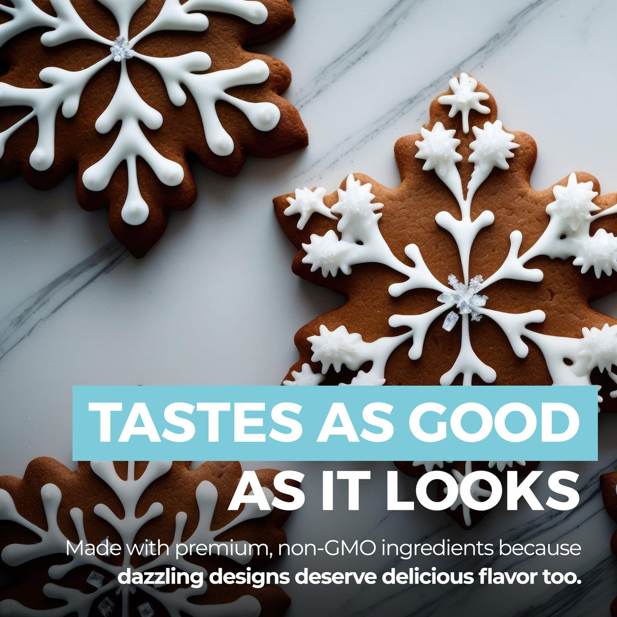Modern Mountain Royal Icing Mix creates smooth, vanilla-flavored frosting with premium notes.