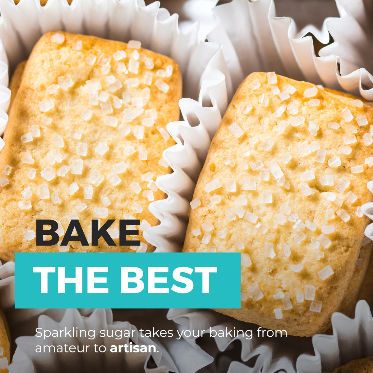 Cookies with sparkling sugar crystals for added crunch and visual appeal