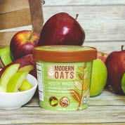 Modern Oats Apple Walnut Oatmeal Cup closeup shows real apples and walnuts