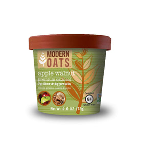 Modern Oats Apple Walnut Oatmeal Cup with lid, heat-ready breakfast option