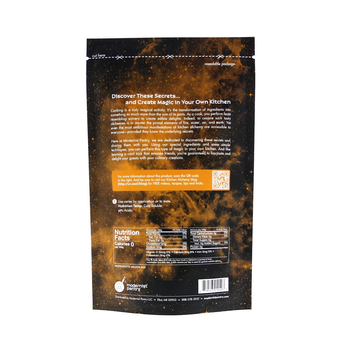 Modernist Pantry Pure Ascorbic Acid dissolving in water to prevent browning.