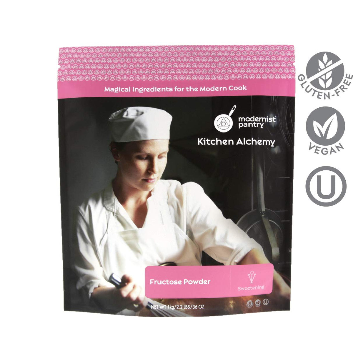 Modernist Pantry Fructose granulated powder with scoop for baking and precise measuring.