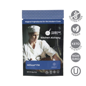Modernist Pantry HPMC F50 powder closeup highlighting thickening capabilities.