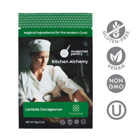 Modernist Pantry Lambda Carrageenan packaging shows a non-GMO, kosher option for clean-label cooking