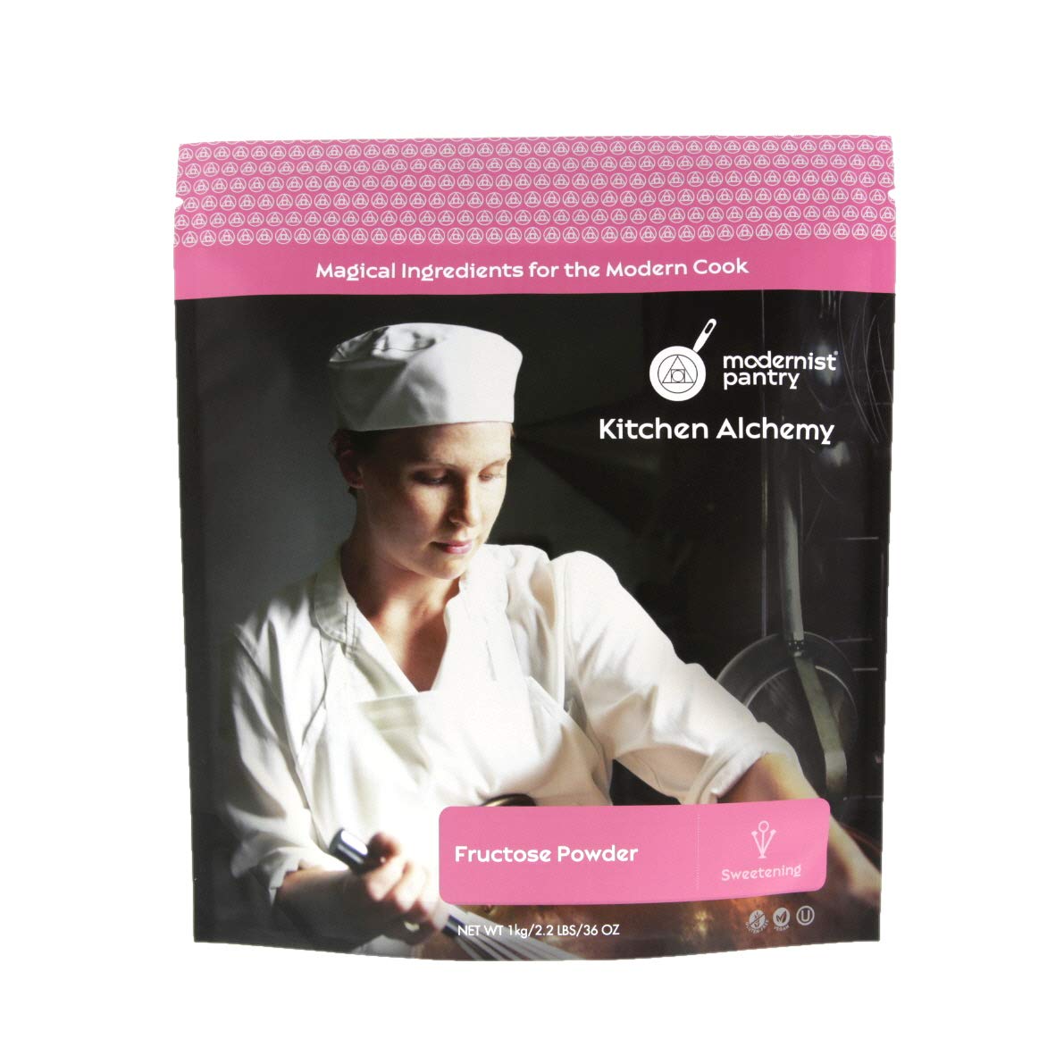 Modernist Pantry Pure Fructose granulated powder in a jar for natural sweetness.