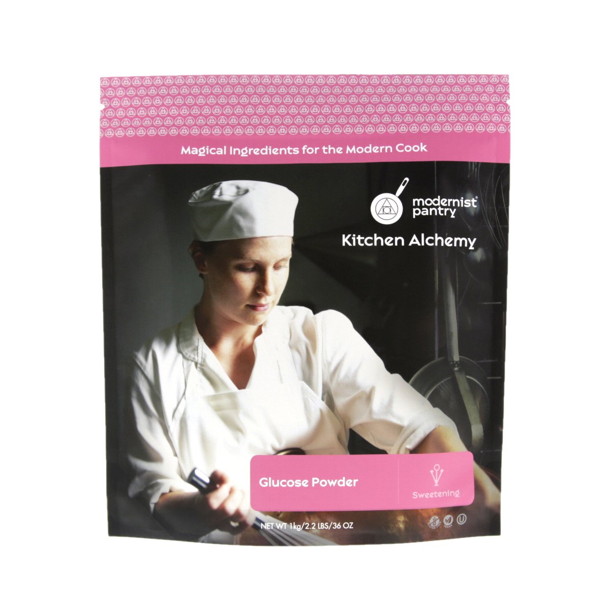 Modernist Pantry Pure Glucose Powder bottle ideal for stabilizing ice creams and sorbets.