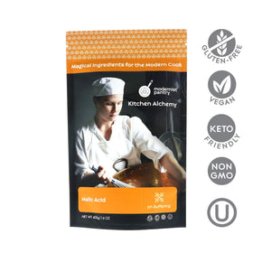 Modernist Pantry Pure Malic Acid with measuring scoop for precise tartness adjustment.