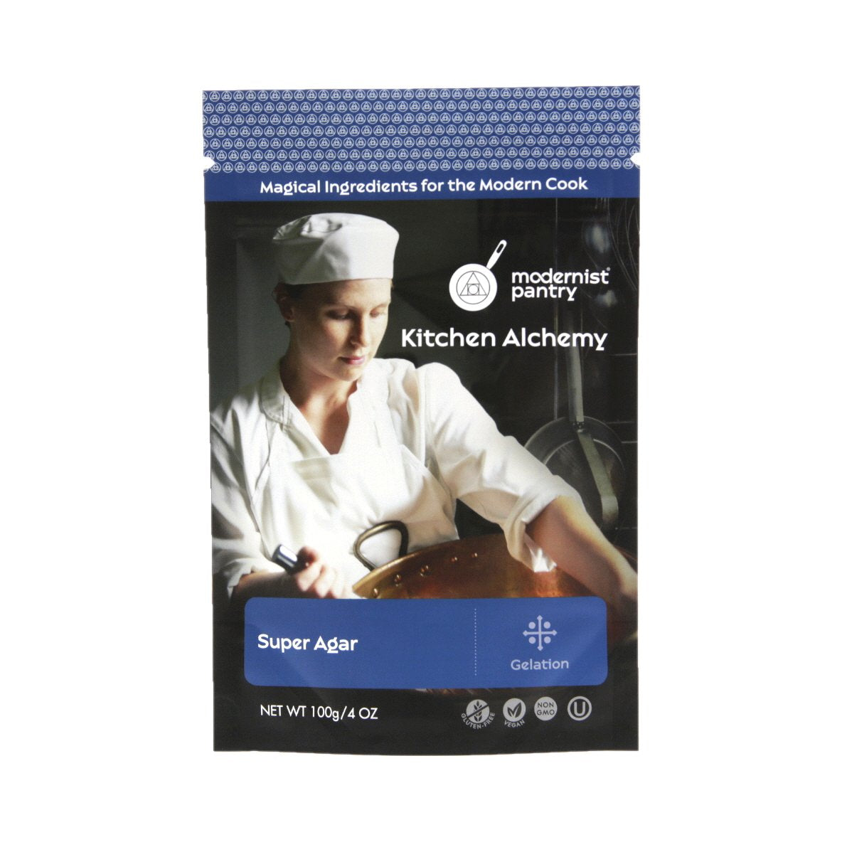 Modernist Pantry Pure Super Agar Powder in a jar, high-gel strength for firm gels.