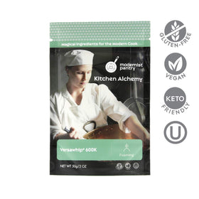 VersaWhip 600K soy protein powder close-up showing high foaming potential for desserts.