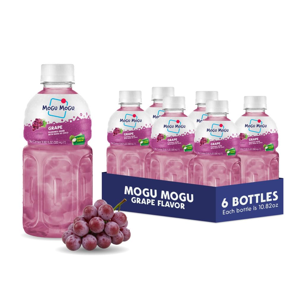 Mogu Mogu grape juice bottle with tropical flavor for on-the-go hydration