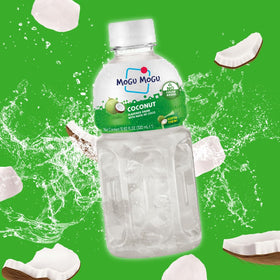 Mogu Mogu light tropical coconut flavor—refreshing anytime.