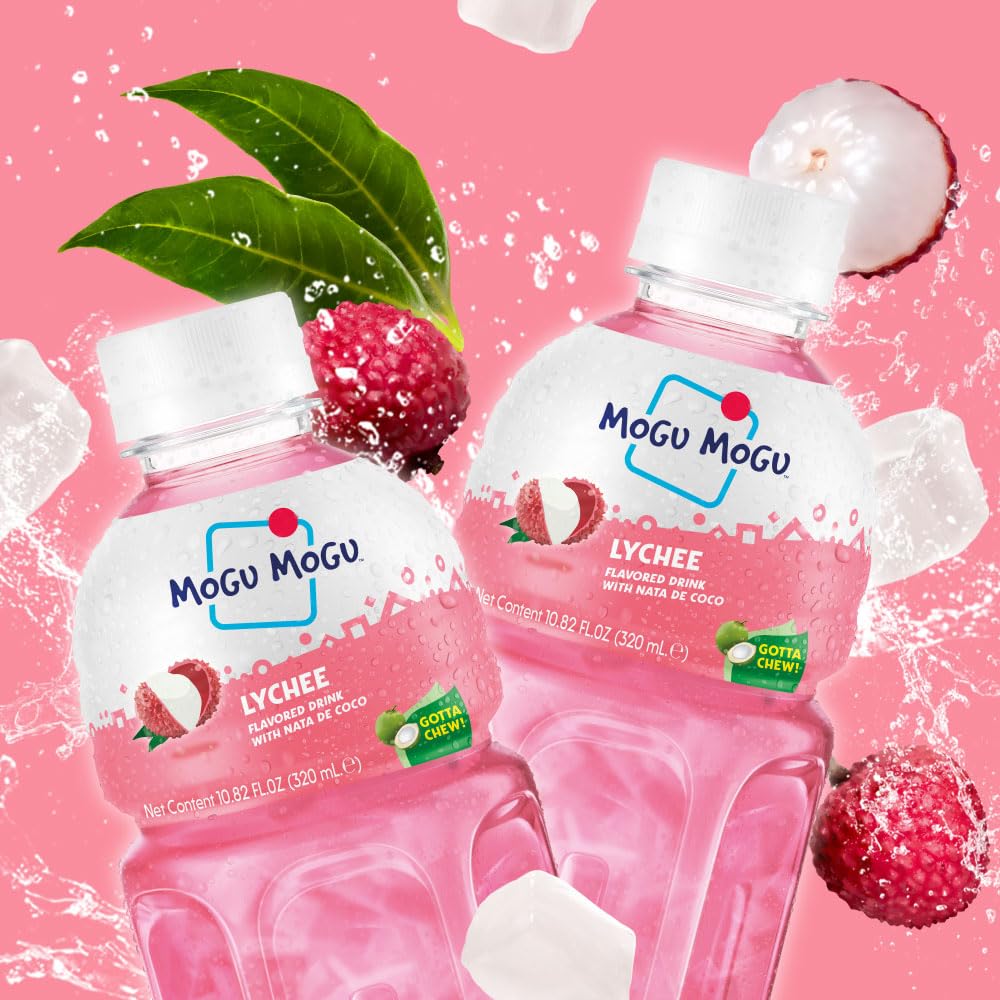 Mogu Mogu lychee fruit jelly texture in a bottle