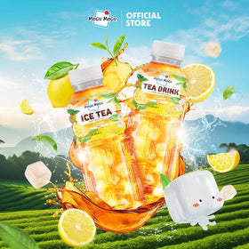 Traveler-friendly bottle for on-the-go refreshment with Mogu Mogu Lemon Iced Tea.
