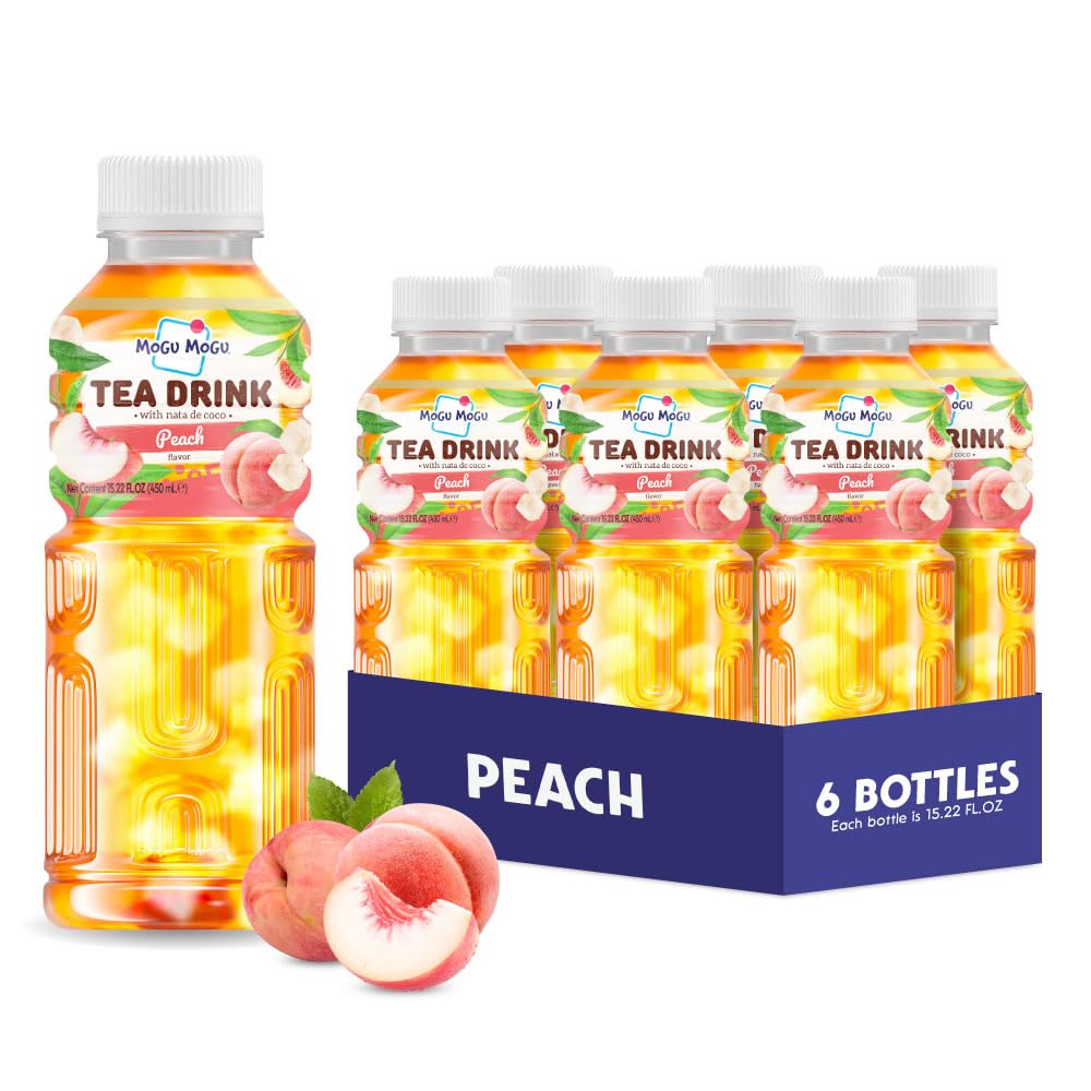 Mogu Mogu Peach Iced Tea with coconut jelly for a playful sip.