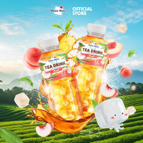 Mogu Mogu Peach Iced Tea ready-to-drink for a snackable break.
